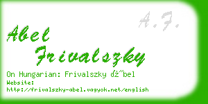 abel frivalszky business card